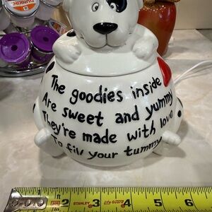 Dog Treat Jar - White and Black